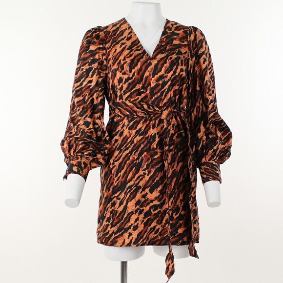 Sandro Lunas Tiger-Print Silk Dress - Picture 2 of 5